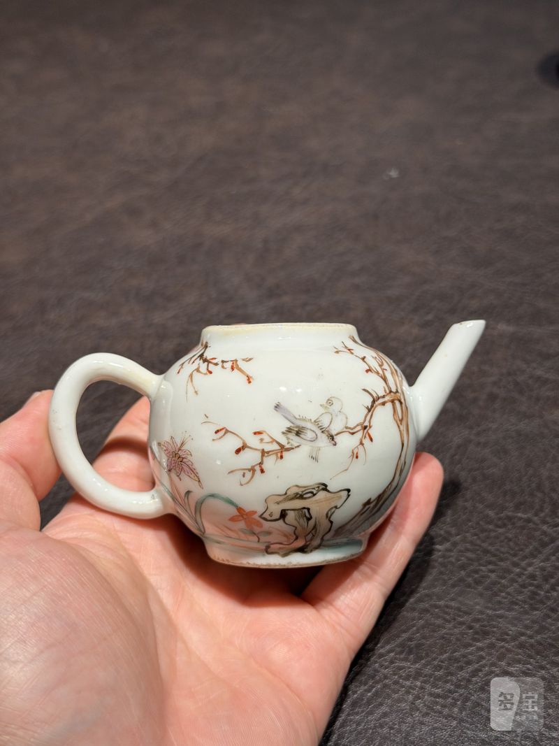 清乾隆 粉彩花鸟纹茶具一套25件 - 图46